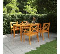 vidaXL Juego de comedor de jardín 5 piezas madera maciza de acacia