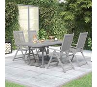 vidaXL Juego de comedor de jardín 5 piezas madera maciza de acacia