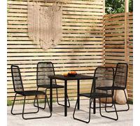 vidaXL Juego de comedor de jardín 5 piezas negro