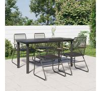 vidaXL Juego de comedor de jardín 5 piezas ratán PVC negro