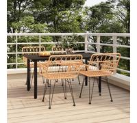 vidaXL Juego de comedor de jardín 5 piezas ratán sintético