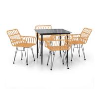 vidaXL Juego de comedor de jardín 5 piezas ratán sintético