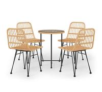 vidaXL Juego de comedor de jardín 5 piezas ratán sintético