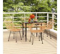 vidaXL Juego de comedor de jardín 5 piezas ratán sintético