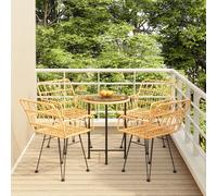 vidaXL Juego de comedor de jardín 5 piezas ratán sintético