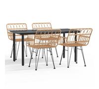 vidaXL Juego de comedor de jardín 5 piezas ratán sintético