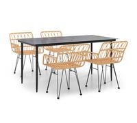 vidaXL Juego de comedor de jardín 5 piezas ratán sintético