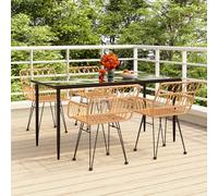 vidaXL Juego de comedor de jardín 5 piezas ratán sintético
