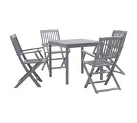 vidaXL Juego de comedor de jardín 5 pzas madera maciza de acacia gris