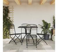 vidaXL Juego de comedor de jardín 5 pzas malla metálica gris antracita