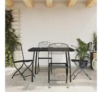 vidaXL Juego de comedor de jardín 5 pzas malla metálica gris antracita