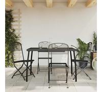 vidaXL Juego de comedor de jardín 5 pzas malla metálica gris antracita