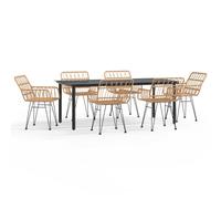 vidaXL Juego de comedor de jardín 7 piezas ratán sintético