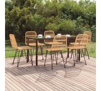 vidaXL Juego de comedor de jardín 7 piezas ratán sintético