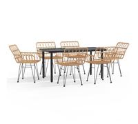 vidaXL Juego de comedor de jardín 7 piezas ratán sintético
