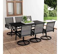 vidaXL Juego de comedor de jardín 7 piezas textilene y acero