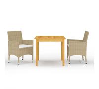 vidaXL Juego de comedor de jardín de 3 piezas beige