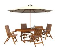 vidaXL Juego de Comedor de jardín de 5 Piezas Natural