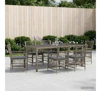 vidaXL Juego de Comedor para Exteriores 7 uds. Gris ratán sintético