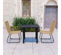Juego De Comedor Para Jardín 3 Piezas Ratán Sintético Y Vidrio Vidaxl