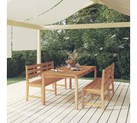 vidaXL Juego de comedor para jardín 3 pzas madera maciza de teca