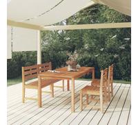 vidaXL Juego de comedor para jardín 4 piezas madera maciza de teca