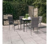 Juego de comedor de jardín 5 piezas gris y negro vidaxl