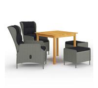 vidaXL Juego de comedor para jardín 5 piezas gris claro
