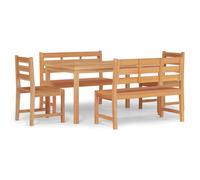 vidaXL Juego de comedor para jardín 5 piezas madera maciza de teca