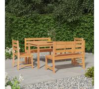 vidaXL Juego de comedor para jardín 5 piezas madera maciza de teca