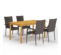 vidaXL Juego de comedor para jardín 5 piezas marrón