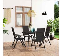 vidaXL Juego de comedor para jardín 5 piezas negro