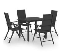vidaXL Juego de comedor para jardín 5 piezas negro