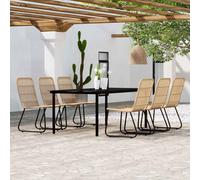 Juego De Comedor Para Jardín 7 Piezas Color Roble Vidaxl