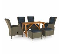 vidaXL Juego de comedor para jardín 7 piezas marrón