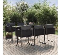 vidaXL Juego de mesa y sillas de jardín, 7 piezas, color