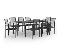 vidaXL Juego de comedor para jardín 9 piezas