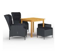 vidaXL Juego de comedor para jardín de 5 piezas gris oscuro