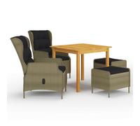 vidaXL Juego de comedor para jardín de 5 piezas marrón