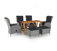 vidaXL Juego de comedor para jardín de 7 piezas gris claro