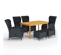 vidaXL Juego de comedor para jardín de 7 piezas gris oscuro