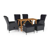 vidaXL Juego de comedor para jardín de 7 piezas gris oscuro