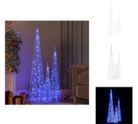 vidaXL Juego de conos de acrílico LED decorativos azules, 60/90/120 cm - Iluminación navideña