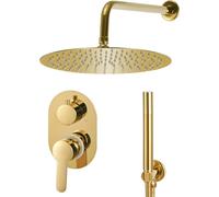 vidaXL Juego de ducha de acero inoxidable dorado, modelo 201
