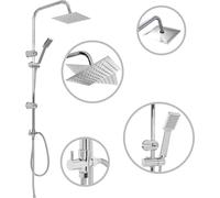 vidaXL Juego de ducha de dos cabezales con ducha de mano, acero inoxidable