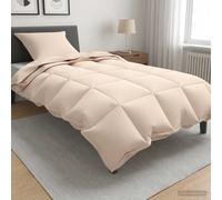 vidaXL Juego de Edredón Beige 140 x 200 cm Algodón, Kapok, Poliéster Beige
