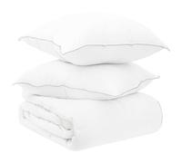 vidaXL Juego de Edredón Blanco 140 x 220 cm Poliéster, Bambú