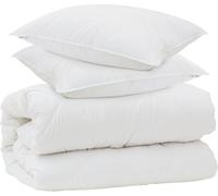 vidaXL: Juego de edredón y fundas de almohada (3 piezas), color blanco, microfibra