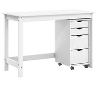 vidaXL Juego de escritorio y archivador con ruedas MOSS, 2 unidades, blanco