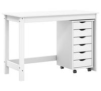 vidaXL Juego de escritorio y archivador con ruedas MOSS, 2 unidades, blanco
